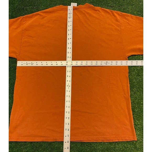 Retro Y2K Texas UT Longhorns arch tackle twill t-shirt large orange Hook em - Picture 11 of 11